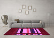 Machine Washable Abstract Pink Contemporary Rug in a Living Room, wshcon1915pnk