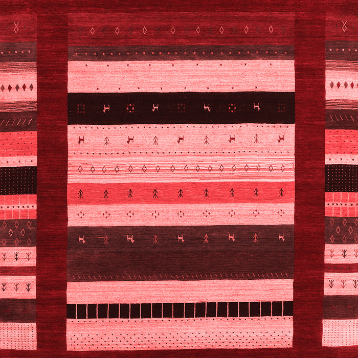 Machine Washable Abstract Red Contemporary Rug, wshcon1915red