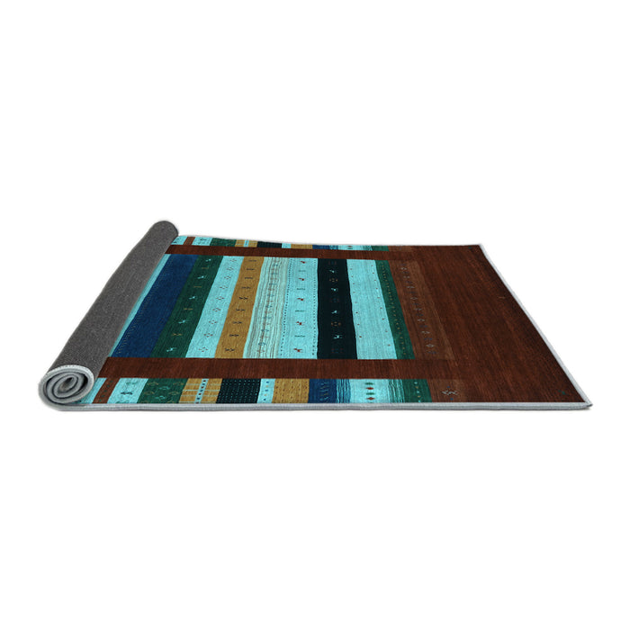 Sideview of Abstract Light Blue Contemporary Rug, con1915lblu