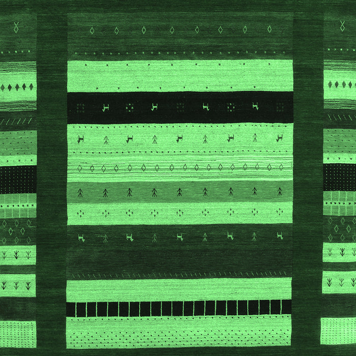 Machine Washable Abstract Emerald Green Contemporary Area Rugs, wshcon1915emgrn