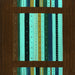 Square Machine Washable Abstract Turquoise Contemporary Area Rugs, wshcon1915turq