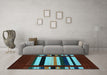 Machine Washable Abstract Light Blue Contemporary Rug in a Living Room, wshcon1915lblu