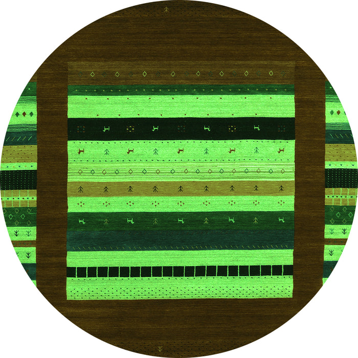 Machine Washable Abstract Green Contemporary Area Rugs, wshcon1915grn