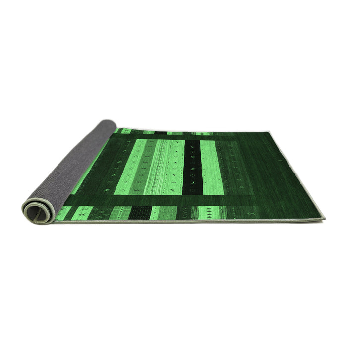 Sideview of Abstract Emerald Green Contemporary Rug, con1915emgrn