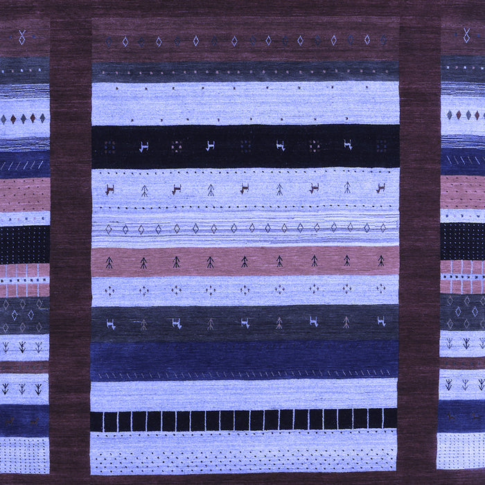 Machine Washable Abstract Blue Contemporary Rug, wshcon1915blu