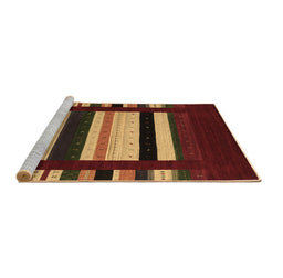 Sideview of Machine Washable Abstract Brown Contemporary Rug, wshcon1915brn