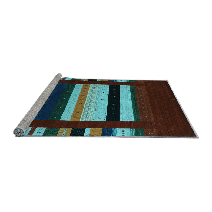 Sideview of Machine Washable Abstract Light Blue Contemporary Rug, wshcon1915lblu