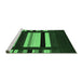 Sideview of Machine Washable Abstract Emerald Green Contemporary Area Rugs, wshcon1915emgrn