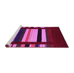 Sideview of Machine Washable Abstract Pink Contemporary Rug, wshcon1915pnk