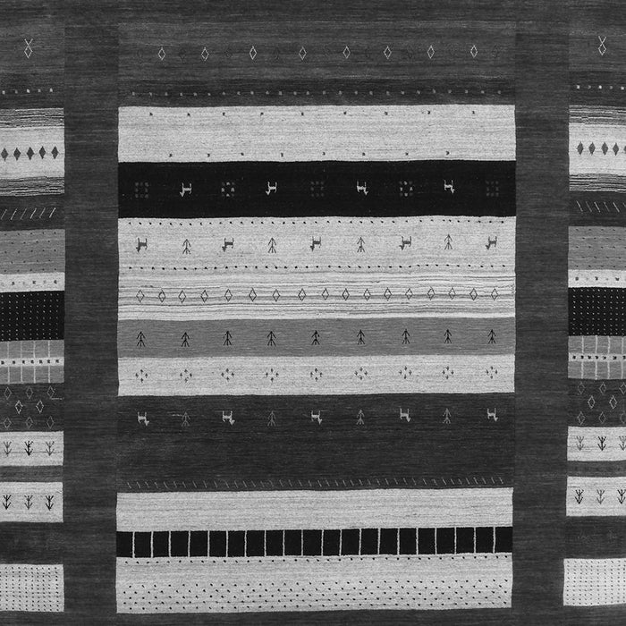 Serging Thickness of Machine Washable Abstract Gray Contemporary Rug, wshcon1915gry