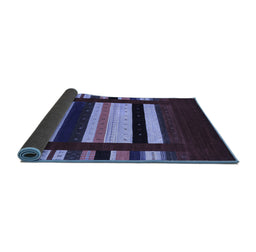 Sideview of Abstract Blue Contemporary Rug, con1915blu