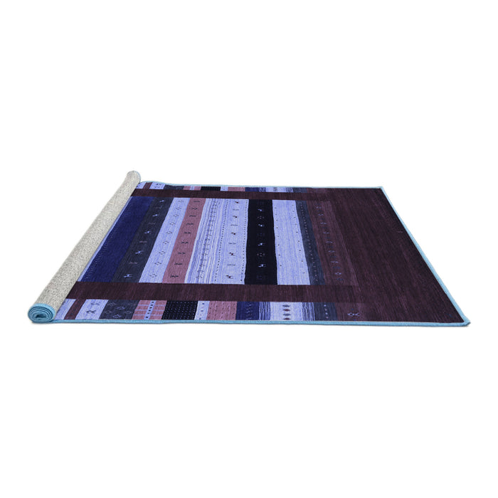 Sideview of Machine Washable Abstract Blue Contemporary Rug, wshcon1915blu