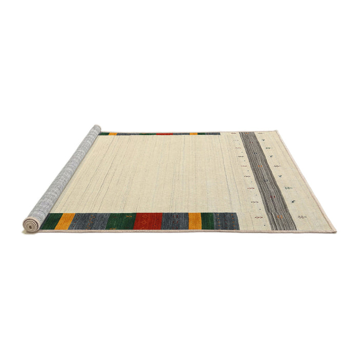 Serging Thickness of Machine Washable Contemporary Light French Beige Brown Rug, wshcon1916