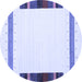 Round Solid Blue Modern Rug, con1916blu