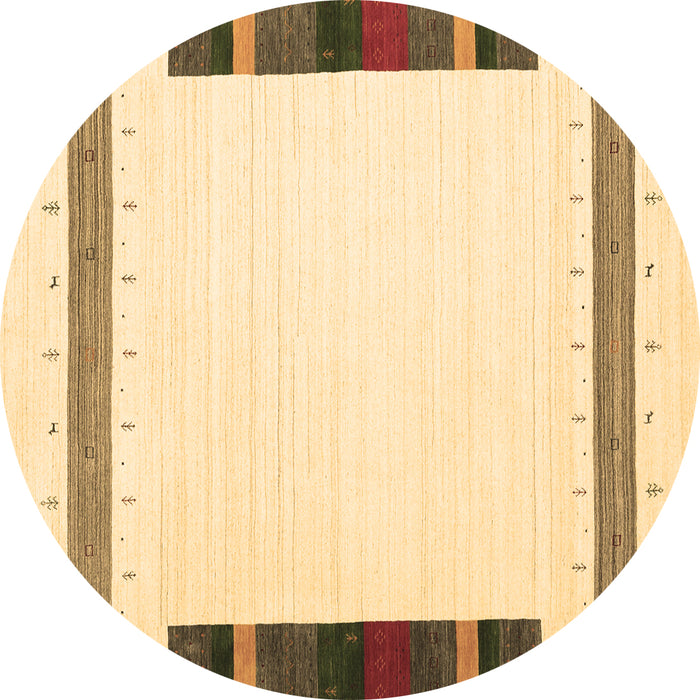 Round Solid Brown Modern Rug, con1916brn
