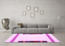 Machine Washable Solid Pink Modern Rug in a Living Room, wshcon1916pnk