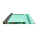 Sideview of Solid Turquoise Modern Rug, con1916turq