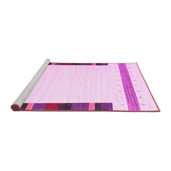 Sideview of Machine Washable Solid Pink Modern Rug, wshcon1916pnk