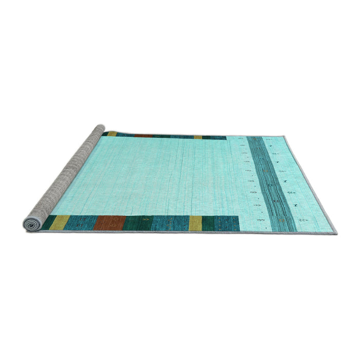 Sideview of Machine Washable Solid Light Blue Modern Rug, wshcon1916lblu