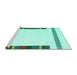 Sideview of Machine Washable Solid Turquoise Modern Area Rugs, wshcon1916turq