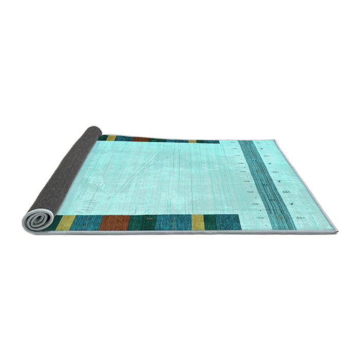 Sideview of Solid Light Blue Modern Rug, con1916lblu