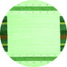 Square Solid Green Modern Rug, con1916grn