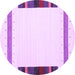 Round Solid Purple Modern Rug, con1916pur