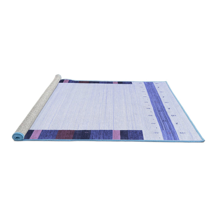 Sideview of Machine Washable Solid Blue Modern Rug, wshcon1916blu