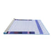 Sideview of Machine Washable Solid Blue Modern Rug, wshcon1916blu