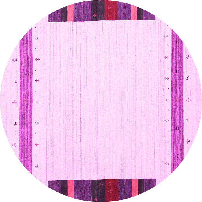 Round Solid Pink Modern Rug, con1916pnk
