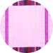 Round Solid Pink Modern Rug, con1916pnk