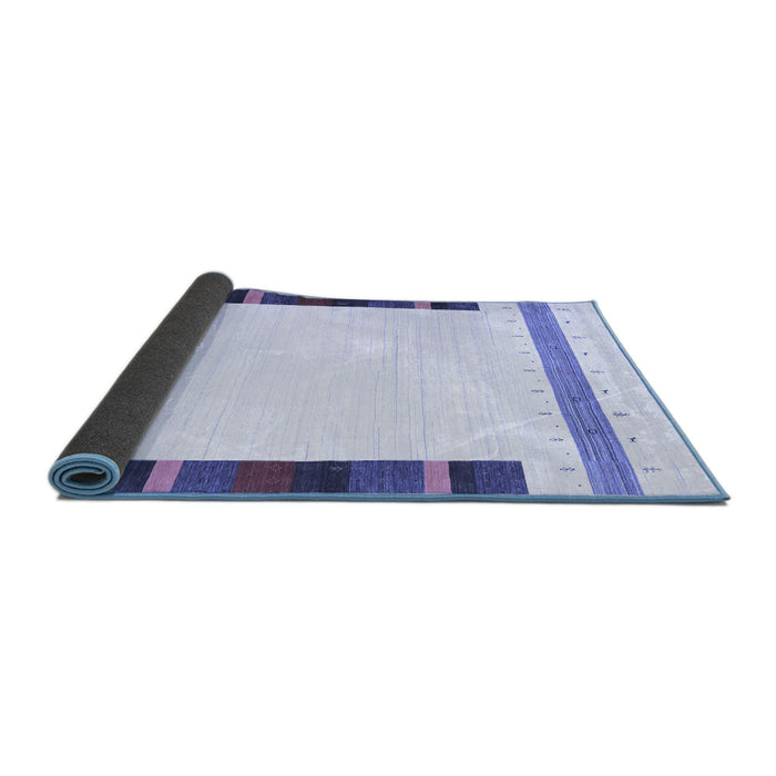 Sideview of Solid Blue Modern Rug, con1916blu