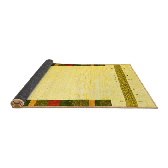Sideview of Solid Yellow Modern Rug, con1916yw