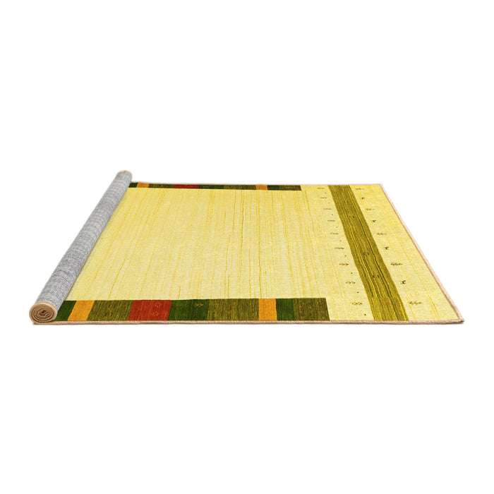 Sideview of Machine Washable Solid Yellow Modern Rug, wshcon1916yw