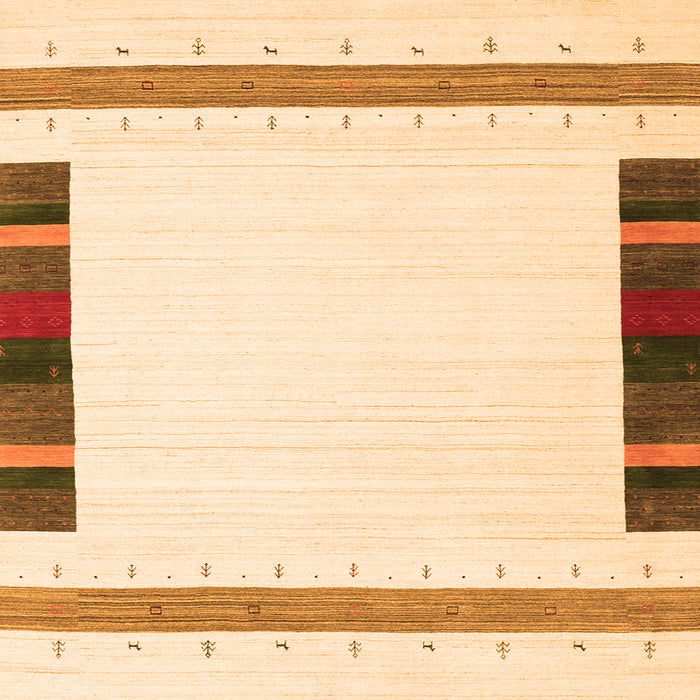 Round Machine Washable Solid Orange Modern Area Rugs, wshcon1916org