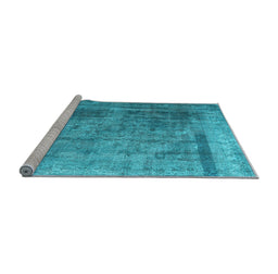 Sideview of Machine Washable Abstract Light Blue Contemporary Rug, wshcon1917lblu