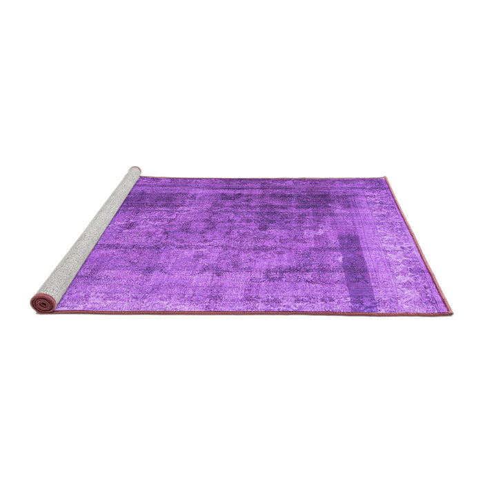 Sideview of Machine Washable Abstract Purple Contemporary Area Rugs, wshcon1917pur