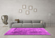 Machine Washable Abstract Pink Contemporary Rug in a Living Room, wshcon1917pnk