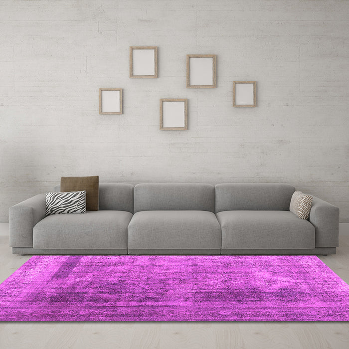 Machine Washable Abstract Pink Contemporary Rug in a Living Room, wshcon1917pnk