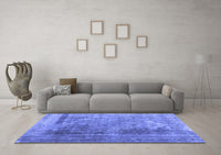 Machine Washable Abstract Blue Contemporary Rug, wshcon1917blu