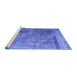 Sideview of Machine Washable Abstract Blue Contemporary Rug, wshcon1917blu