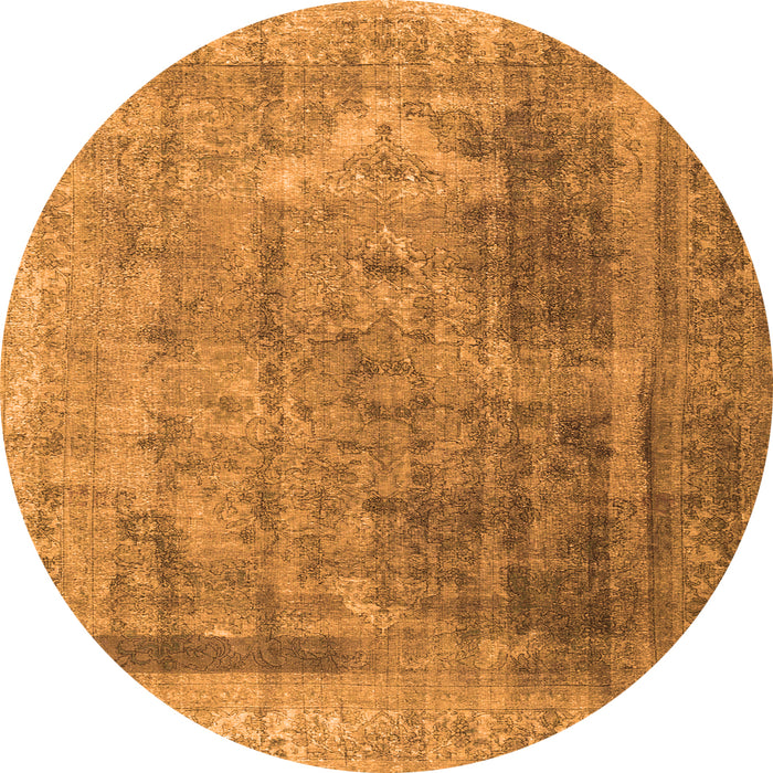 Square Abstract Orange Contemporary Rug, con1917org