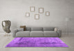 Machine Washable Abstract Purple Contemporary Area Rugs in a Living Room, wshcon1917pur