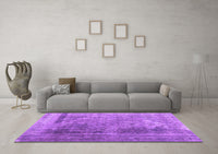 Machine Washable Abstract Purple Contemporary Rug, wshcon1917pur