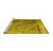 Sideview of Machine Washable Abstract Yellow Contemporary Rug, wshcon1917yw