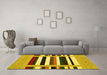 Machine Washable Abstract Yellow Contemporary Rug in a Living Room, wshcon1918yw