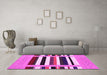 Machine Washable Abstract Pink Contemporary Rug in a Living Room, wshcon1918pnk