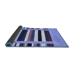 Sideview of Abstract Blue Contemporary Rug, con1918blu