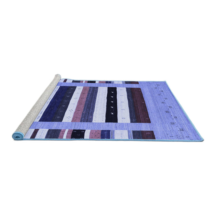 Sideview of Machine Washable Abstract Blue Contemporary Rug, wshcon1918blu