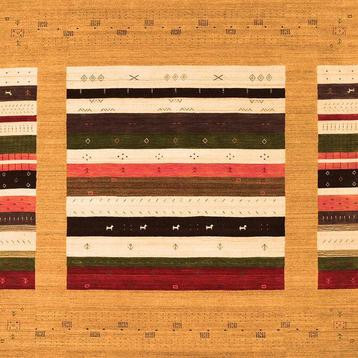 Serging Thickness of Abstract Orange Contemporary Rug, con1918org